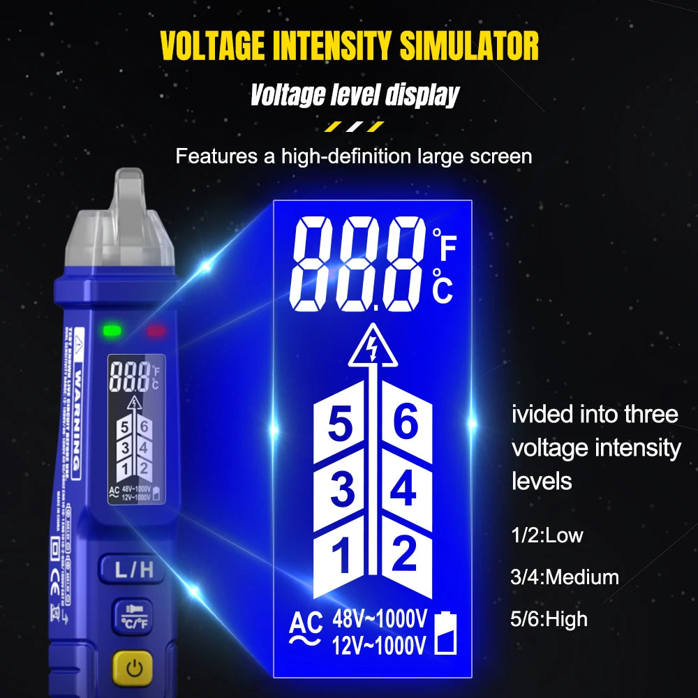MECHANIC Non-Contact Voltage Tester Pen 12-1000V AC Detector with LED Flashlight, Electrical Tester for Home/Electricians