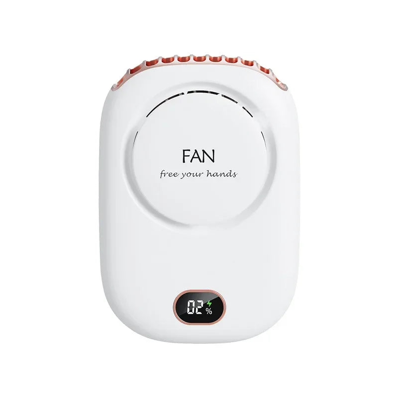 New Portable Mini Fan Hanging Handheld Fan Rechargeable Bladeless Turbo Ultra Quiet Student Hand Held Fan Outdoor Sports Travel