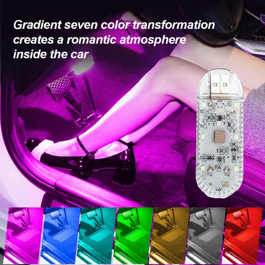 Mini LED Car Touch Light USB Charging Portable Auto Roof Ceiling Reading Night Lamp Wireless Car Decoration Light ﻿