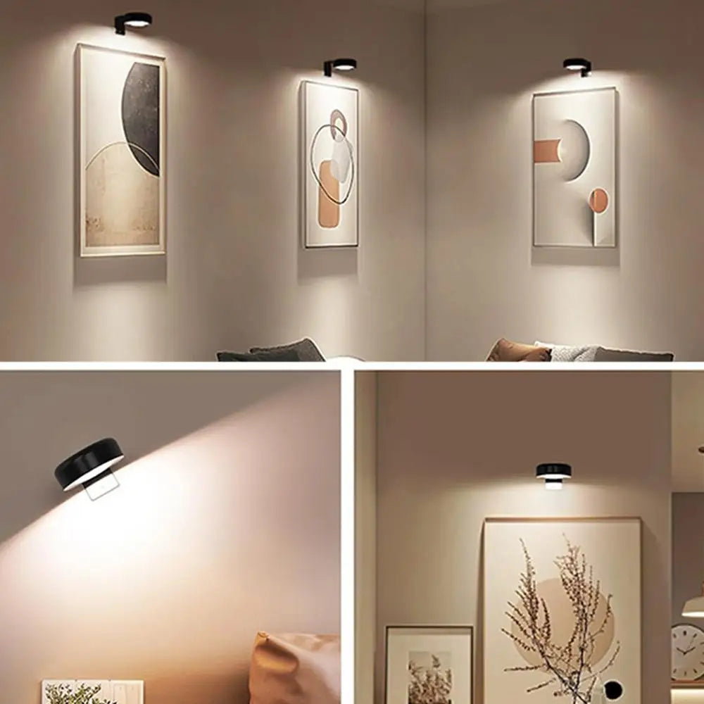 2pcs Picture Lights LED Magnetic Art Display Light Battery Operated Magnetic Dimmable Painting Spotlight With 13 Lighting Modes