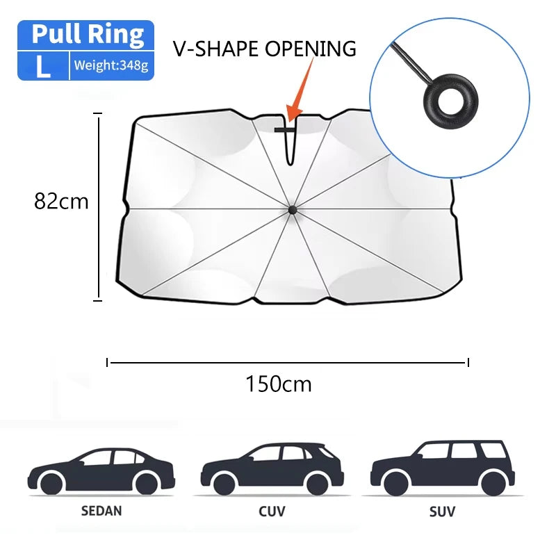 Car Sunshade Windshield Umbrella Front Sun Shade Parasol Foldable Summer Protection Car Seat Heat Insulation Car Accessories