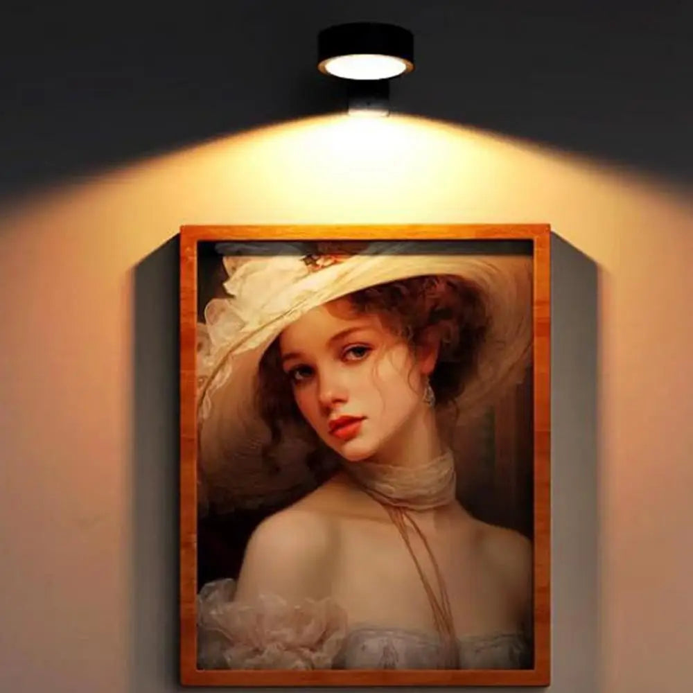 2pcs Picture Lights LED Magnetic Art Display Light Battery Operated Magnetic Dimmable Painting Spotlight With 13 Lighting Modes