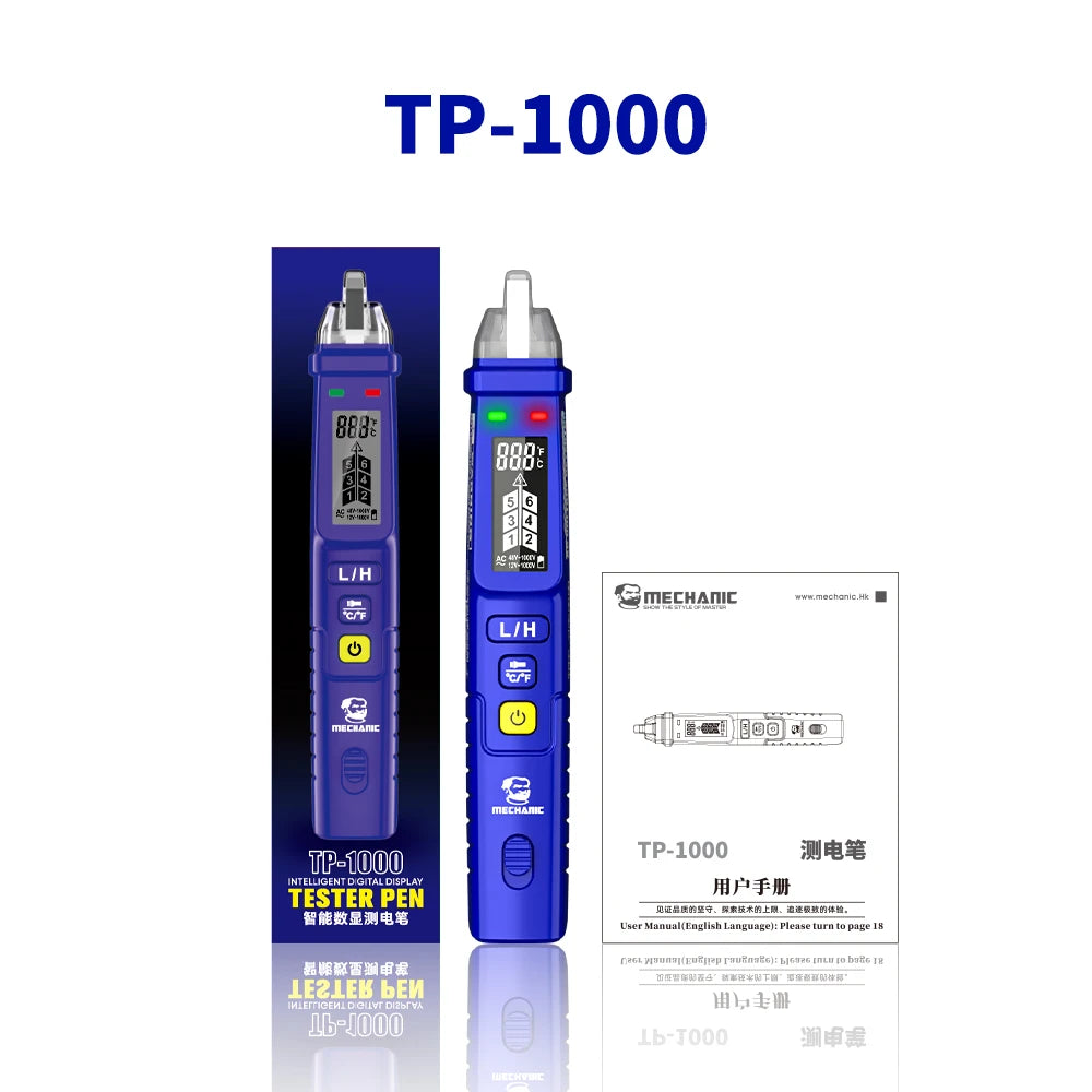 MECHANIC Non-Contact Voltage Tester Pen 12-1000V AC Detector with LED Flashlight, Electrical Tester for Home/Electricians