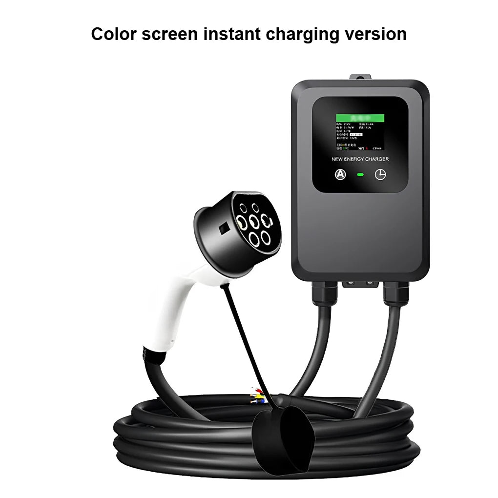 EV Wallbox 5M 7KW 32A Charging Station Car Home EV Wallbox Electric Car EV Wallbox With 5M Cable Color Screen
