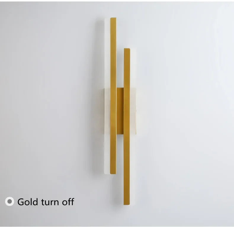 Modern LEDWall Lamp Wall Sconces Copper Line Pipe Acrylic Lampshade Indoor Lighting for Living Room Corridor Light Fixture