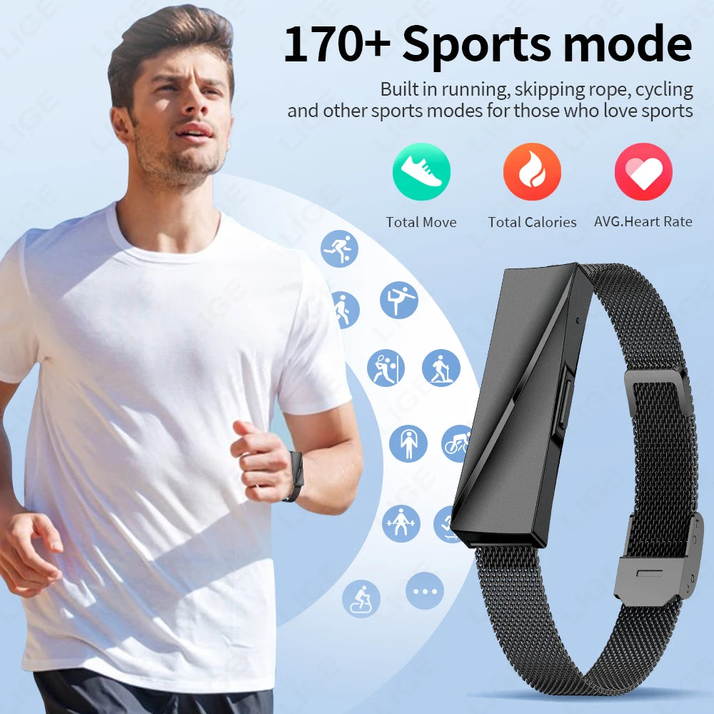 LIGE New Smart Bracelet Women Men Heart Rate Call Reminder Waterproof Wristband For Couple Lady Gifts Fitness Sport Health Band