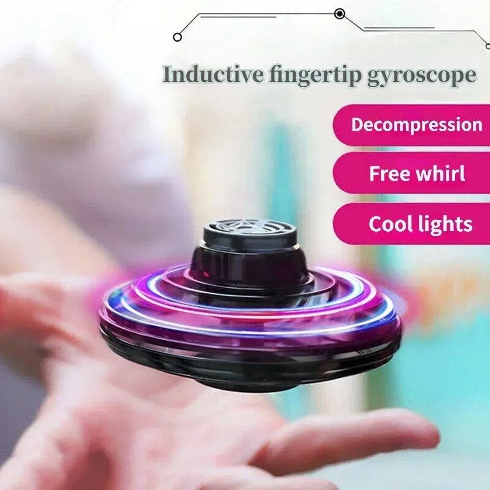 NEW LED Flying UFO Spinner Fingertip, Upgrade Flight Helicopter Gyro Flyorb Hover Ball, Mini Drone Aircraft Toy, Christmas Gift