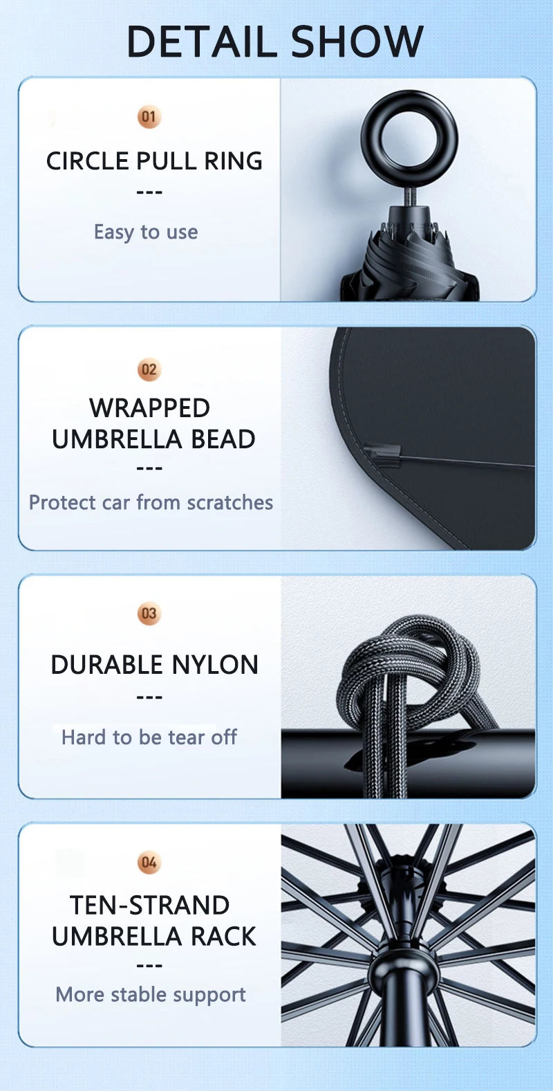 Car Sunshade Windshield Umbrella Front Sun Shade Parasol Foldable Summer Protection Car Seat Heat Insulation Car Accessories