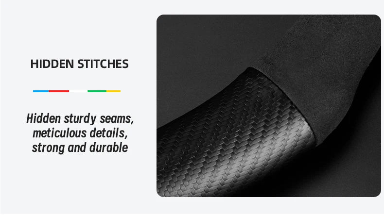 Suitable for Mercedes-Benz Suede Matte Carbon Fiber Texture Steering Wheel Cover Suitable for E Class S C a Glc Suv Eqc Gle Gla Eqe Amg Eq C63 E63 Maybach S600 Phantom Gls600 V Eqv W204 W205 W203