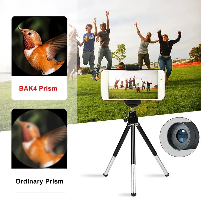 2000x24 HD Monocular Telescope Outdoor Mini Portable Zoom Telescope Phone Telescope Travel Hiking Camping Birdwatching Telescope