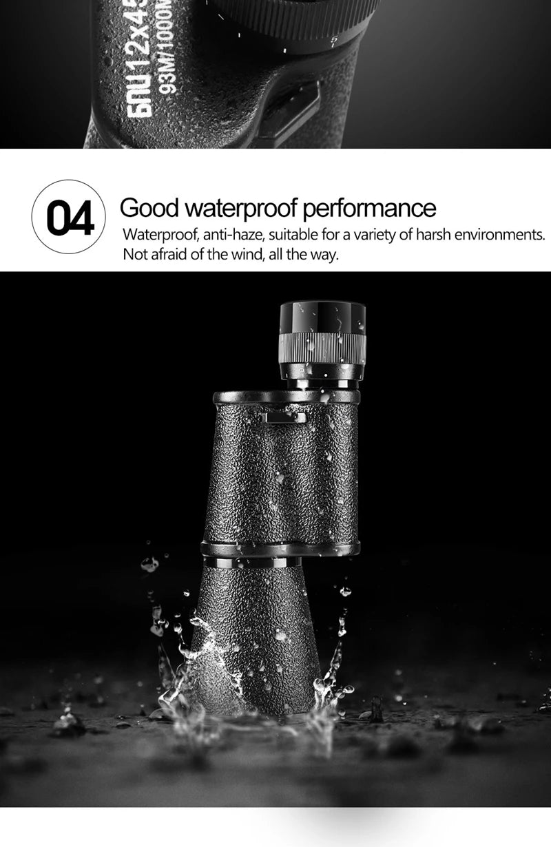 Metal 12X45 Russian Military Monocular HD High Quality Portable Mini Telescope Captain Caribbean Pirates Spyglass Binoculars