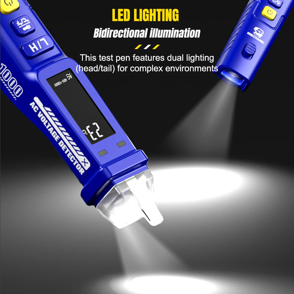 MECHANIC Non-Contact Voltage Tester Pen 12-1000V AC Detector with LED Flashlight, Electrical Tester for Home/Electricians