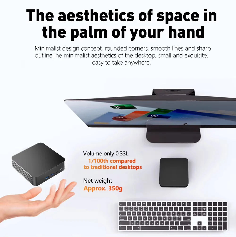 2025 Portable Mini PC Windows 11 Computer Intel Core i9 8950HK Mini Gaming Pc 16GB RAM DDR4 2TB SSD Wifi 6 Dual Mini Desktop PC