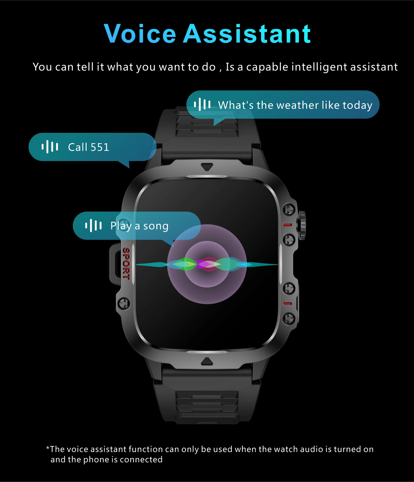 New Original Rugged Military Men Smart Watch Bluetooth Call Fitness Clock 3ATM IP68 Waterproof Sports Smartwatch for Android iOS