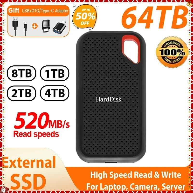 2025 Original SSD Hard Disk 1TB External Hard Drive 2TB Mobile Drive Hard Disk High Speed  for Laptop/Computer/PC ssd 2tb