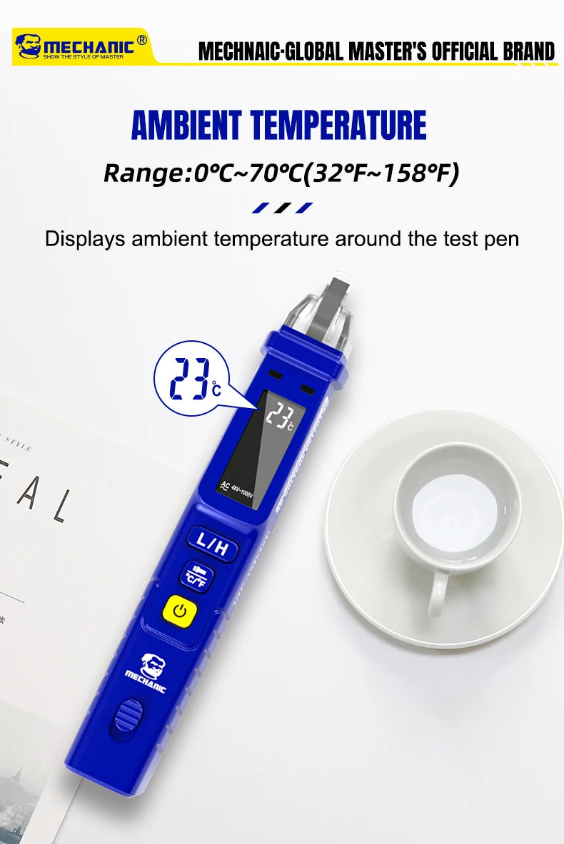 MECHANIC Non-Contact Voltage Tester Pen 12-1000V AC Detector with LED Flashlight, Electrical Tester for Home/Electricians