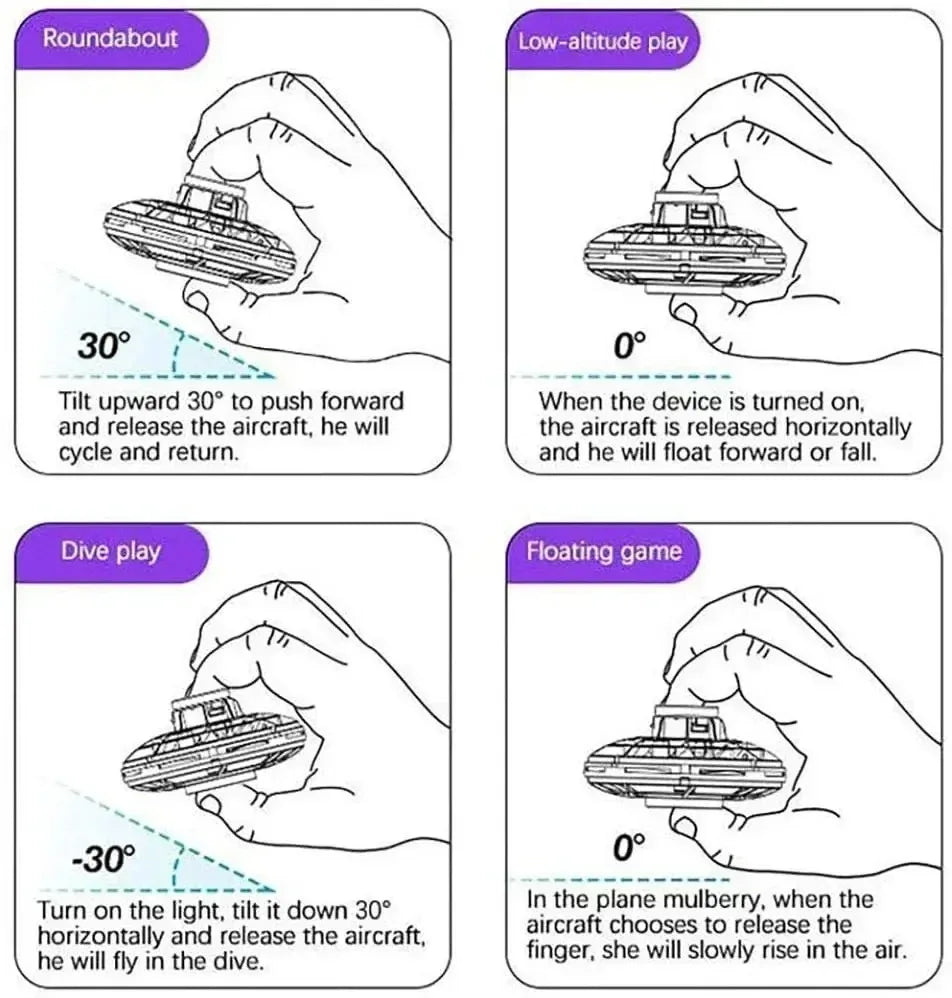 NEW LED Flying UFO Spinner Fingertip, Upgrade Flight Helicopter Gyro Flyorb Hover Ball, Mini Drone Aircraft Toy, Christmas Gift