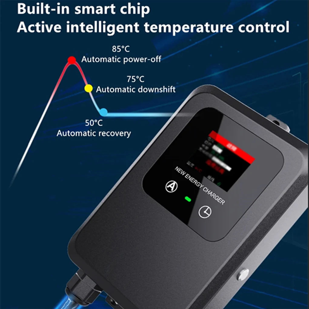 EV Wallbox 5M 7KW 32A Charging Station Car Home EV Wallbox Electric Car EV Wallbox With 5M Cable Color Screen