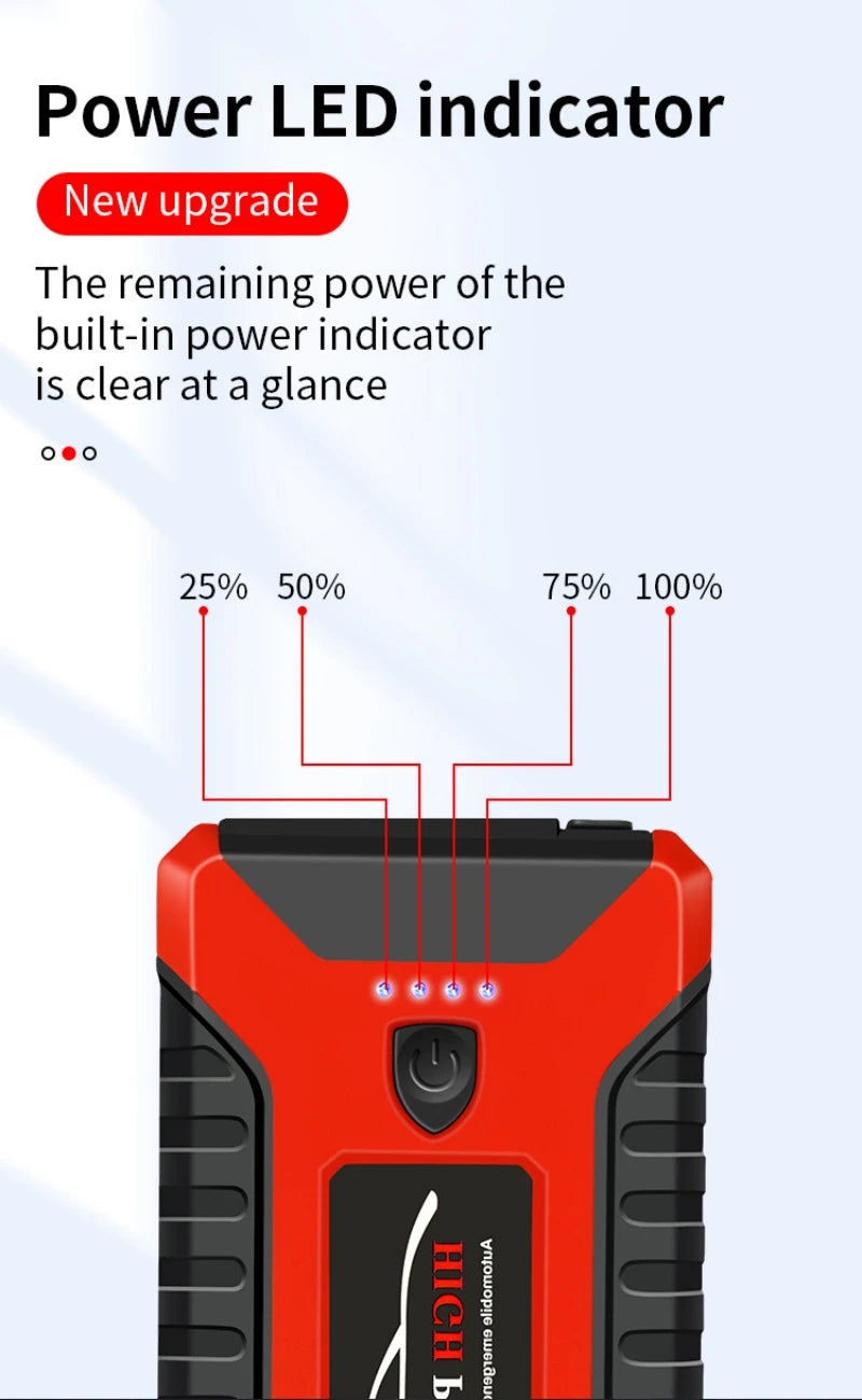 Portable Car Jump Starter Power Bank 99800mAh Emergency Start-up Charger 600A 12V for Cars Booster Battery Quick Starting Device