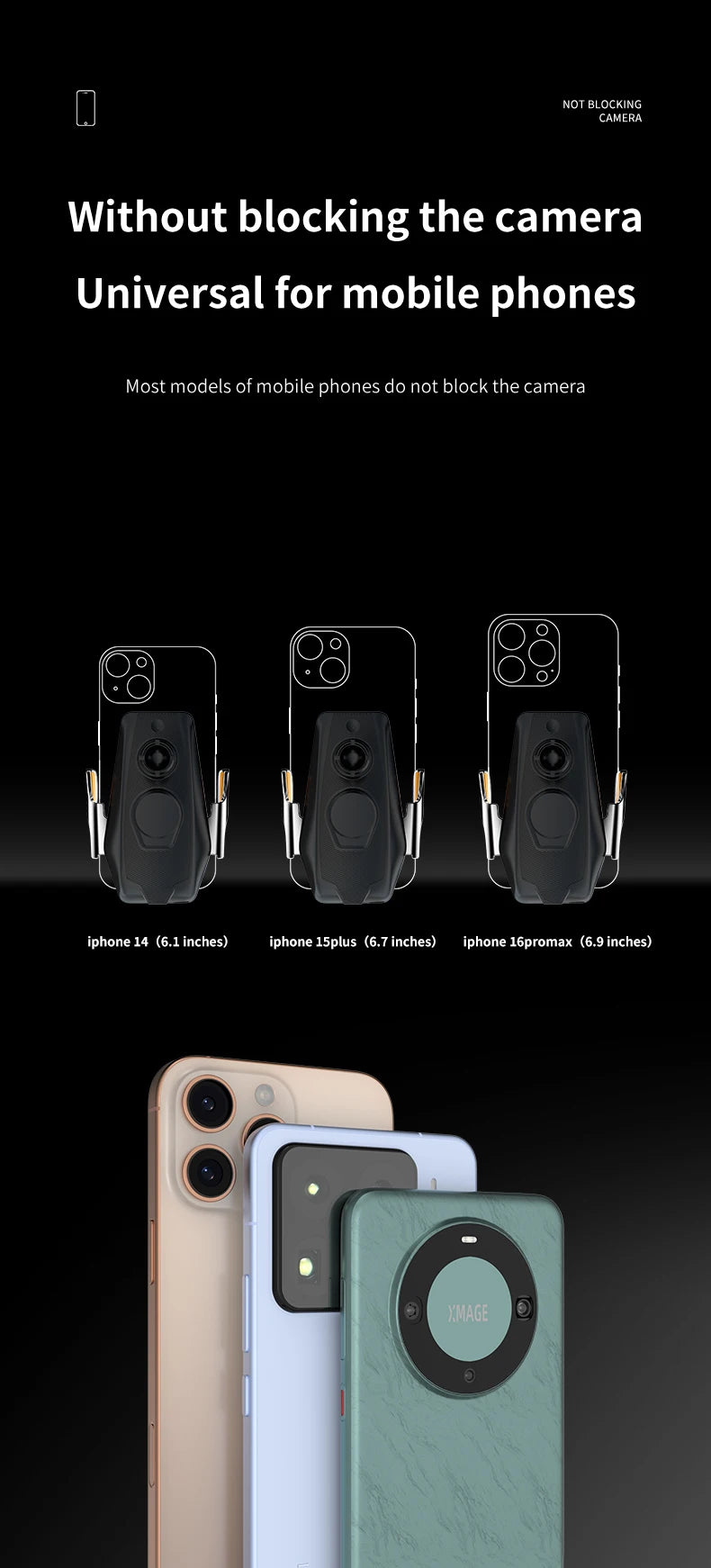 New Max 66W Magnetic Car Phone Holder 15W Wireless Charging Infrared Sensing Touch Control for iPhone Andorid Car Air Vent Mount