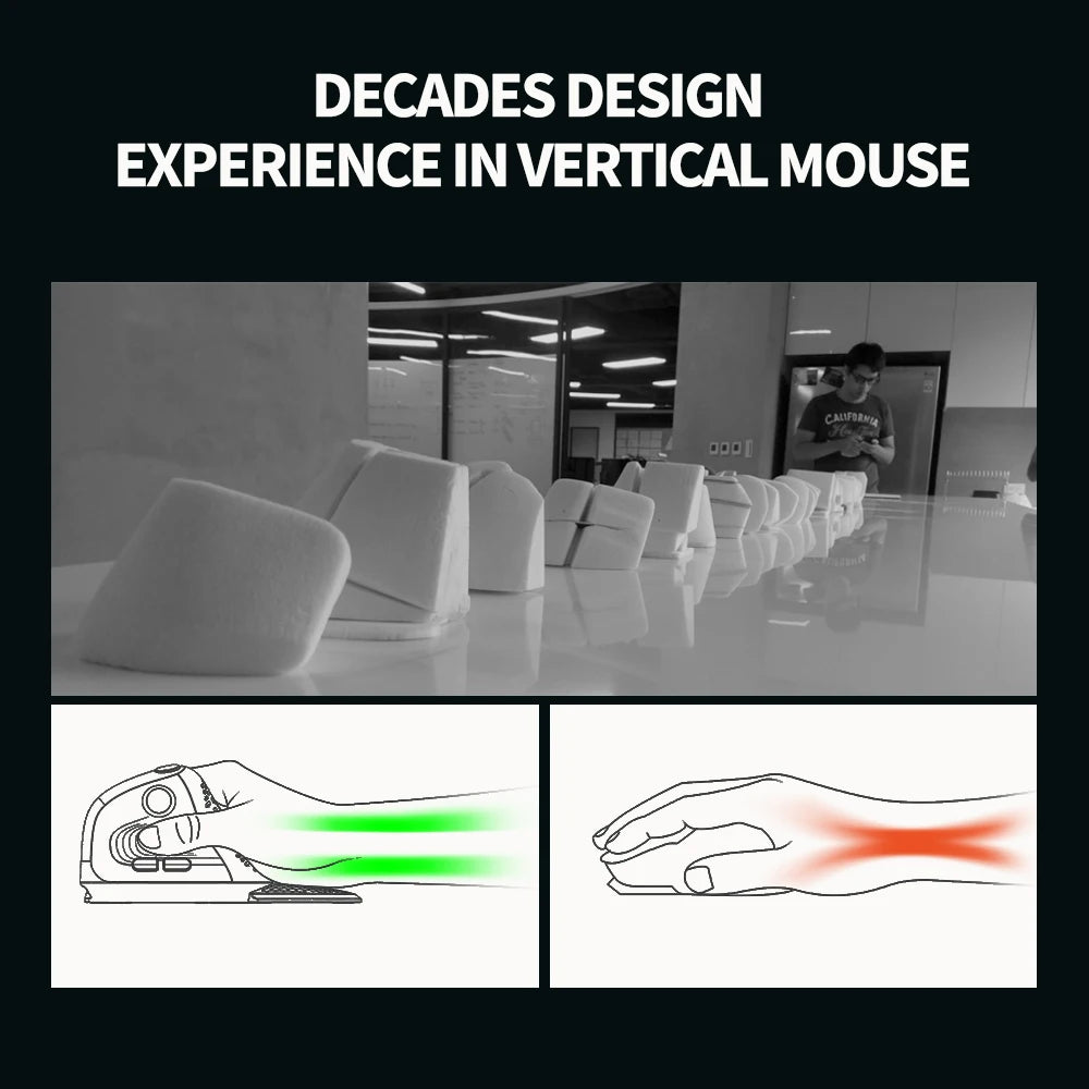 Delux M618XSD Wireless Mouse OLED Screen Designer Tri Mode Seeker Ergonomic Mouse 1000mAh Removable Back Cover Pc Gamer Office