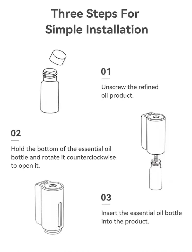 Smart Car Air Aromatherapy Diffuser Fragrance Car Air Fresheners With Three Adjustable Humidifier Essential Oil Diffuser