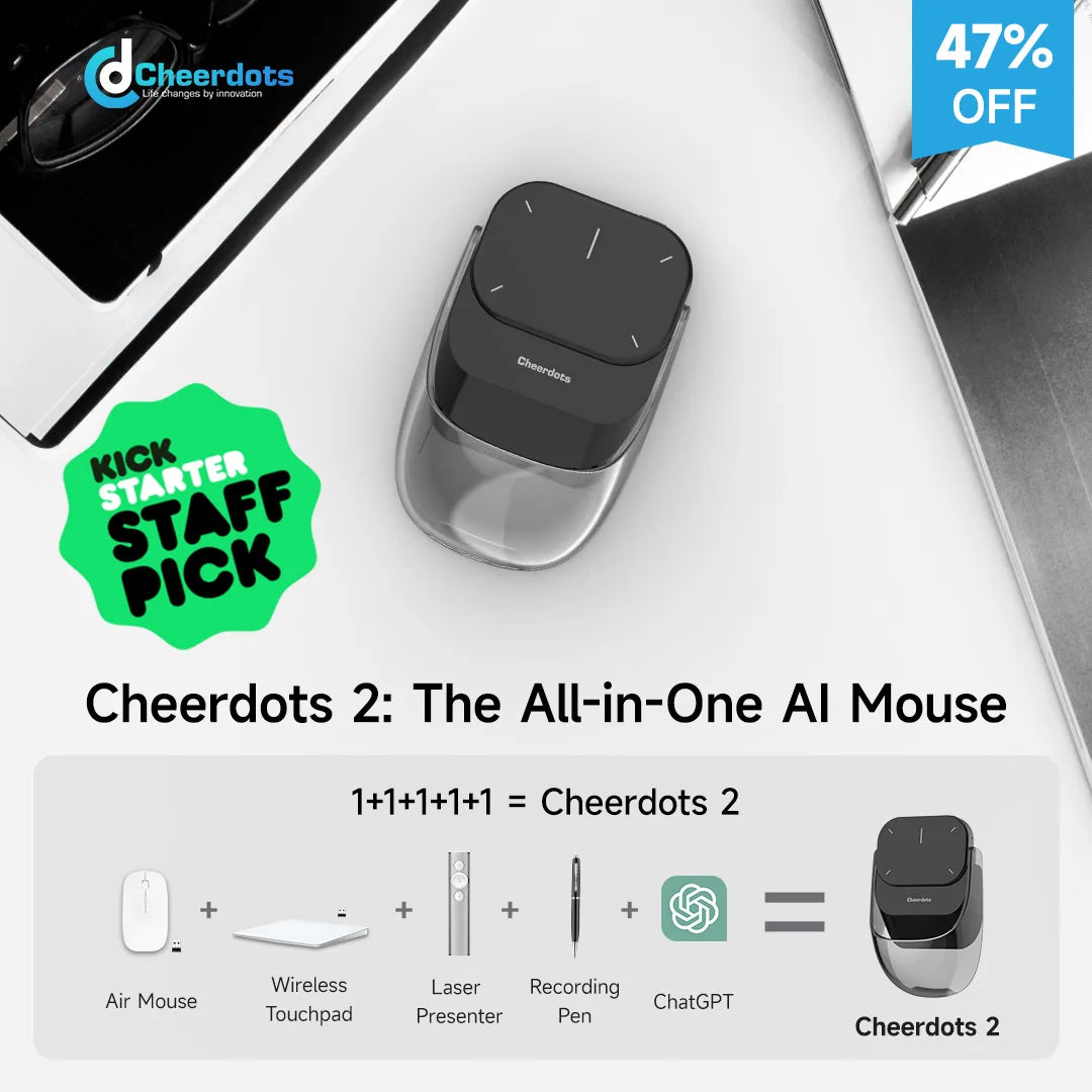 Cheerdots Cheerdots2 Wireless Detachable Air Mouse 2Mode Touchpad All-in-one Pocket Lightweight Customized Office Gaming Mouse