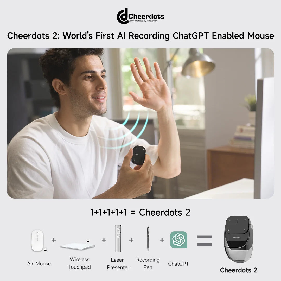 Cheerdots Cheerdots2 Wireless Detachable Air Mouse 2Mode Touchpad All-in-one Pocket Lightweight Customized Office Gaming Mouse