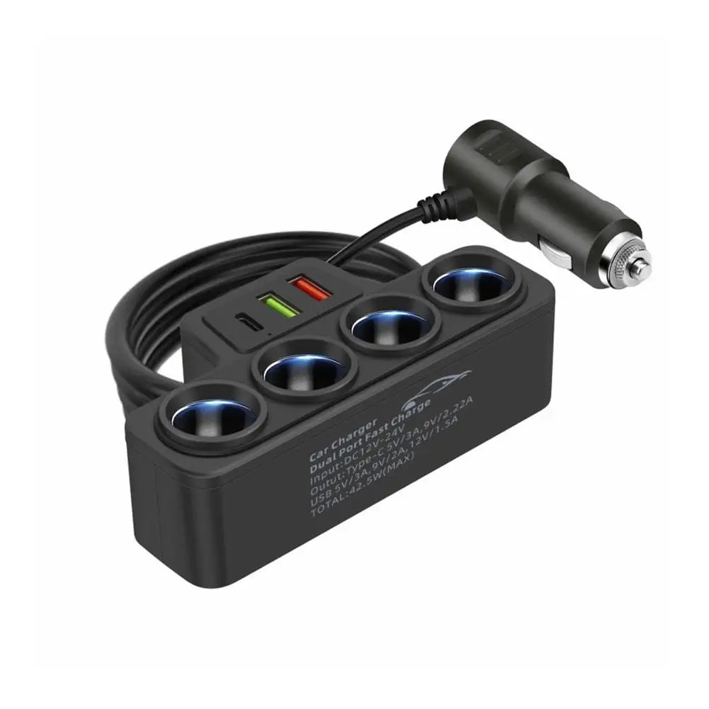 Bluetooth 5.0 Car FM Transmitter PD Type-C Dual USB Ambient Player MP3 Charger Type-C Wireless Light 18W Handsfree PD QC3.0 Y3Z4