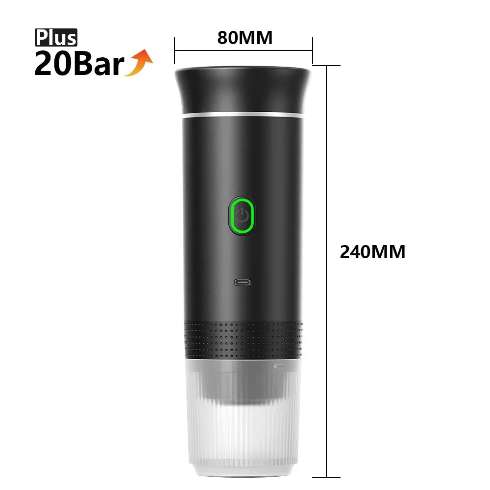 Portable Wireless Electric Espresso Coffee Machine For Travel &Car &Home Camping Coffee Maker 3-in-1 Capsule Powder Coffee Maker