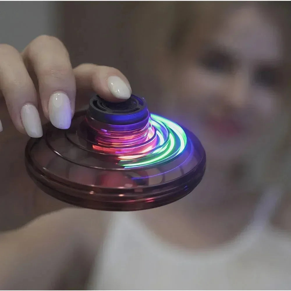 NEW LED Flying UFO Spinner Fingertip, Upgrade Flight Helicopter Gyro Flyorb Hover Ball, Mini Drone Aircraft Toy, Christmas Gift