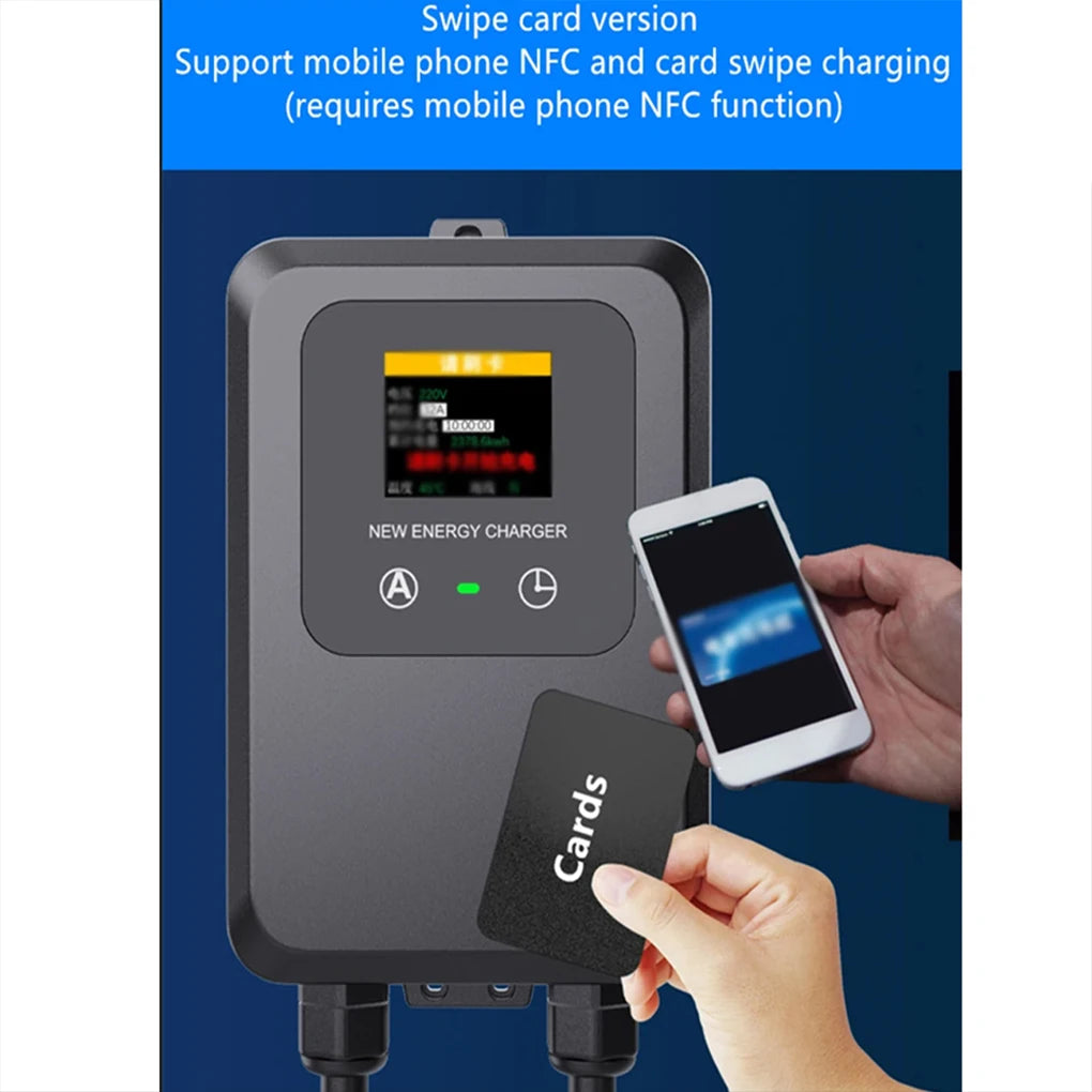 EV Wallbox 5M 7KW 32A Charging Station Car Home EV Wallbox Electric Car EV Wallbox With 5M Cable Color Screen