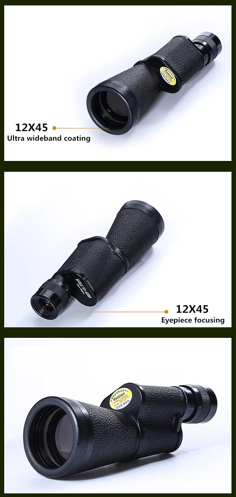 Metal 12X45 Russian Military Monocular HD High Quality Portable Mini Telescope Captain Caribbean Pirates Spyglass Binoculars