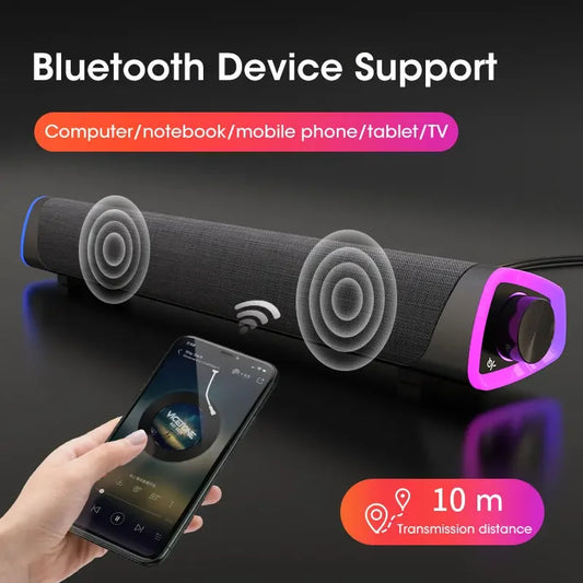 Computer Speaker Bar Stereo Sound Subwoofer Bluetooth Speaker For Macbook Laptop Notebook PC Music Player Wired Loudspeaker