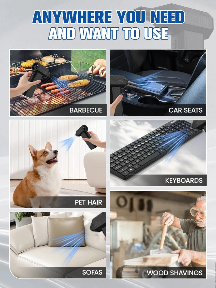 X3 Mini Violent Fan 110000RPM Electric Air Duster With 4 Nozzles Super Turbo Jet Fan Air Blower Car Keyboard Cleaning Tools