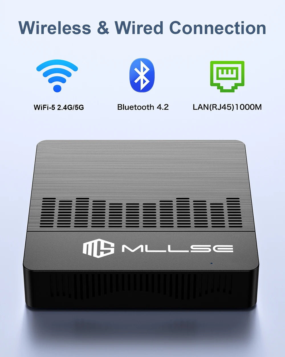 MLLSE Mini PC M2 Air Intel Gemini Lake N4000 Intel J3710 Windows 11 6GB RAM 128GB ROM Dual-Band WiFi Bluetooth USB Mini Computer