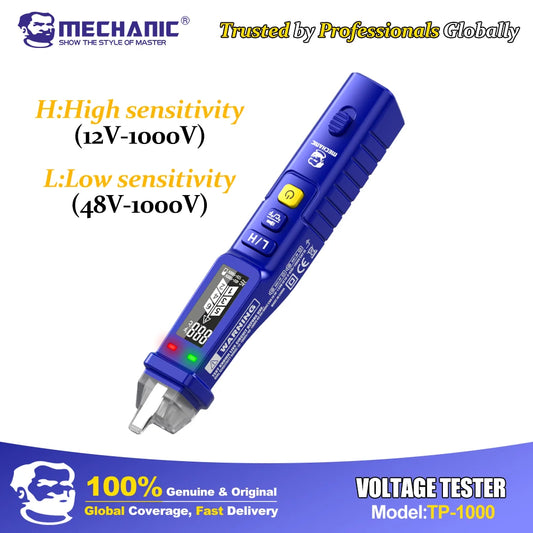 MECHANIC Non-Contact Voltage Tester Pen 12-1000V AC Detector with LED Flashlight, Electrical Tester for Home/Electricians