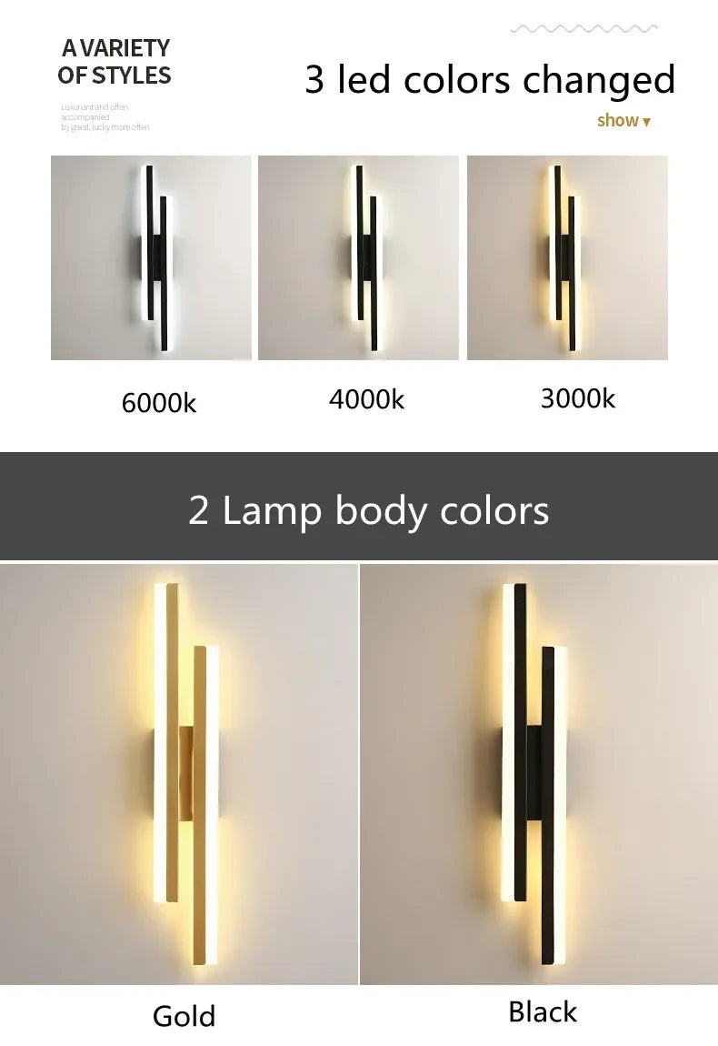 Modern LEDWall Lamp Wall Sconces Copper Line Pipe Acrylic Lampshade Indoor Lighting for Living Room Corridor Light Fixture