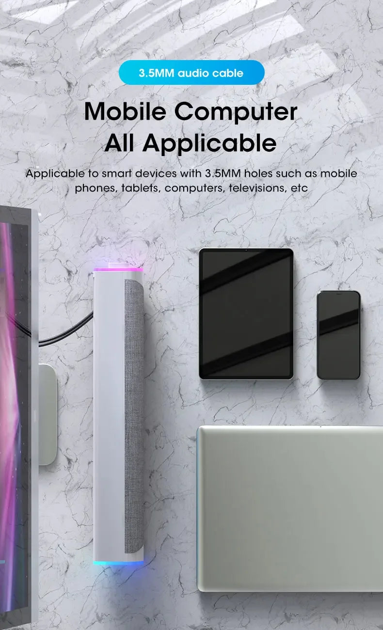 Computer Speaker Bar Stereo Sound Subwoofer Bluetooth Speaker For Macbook Laptop Notebook PC Music Player Wired Loudspeaker