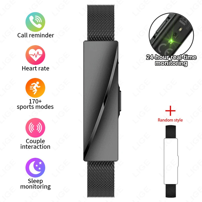 LIGE New Smart Bracelet Women Men Heart Rate Call Reminder Waterproof Wristband For Couple Lady Gifts Fitness Sport Health Band