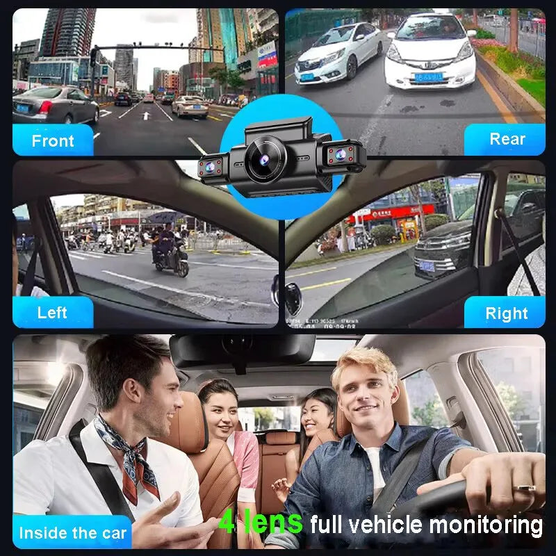 4CH Hidden Dash Cam WiFi APP Car DVR 360° Parking Monitor Night Vision WDR Loop Recording G-Sensor Motion Detection Blackbox