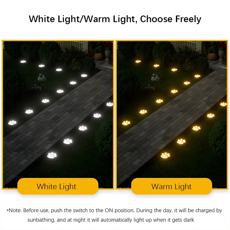 4PCS Dog Claw Solar Outdoor Light LED Energy Saving Lawn Lamp Animal Landscape Lighting for Garden Patio Stairway Camping Decor