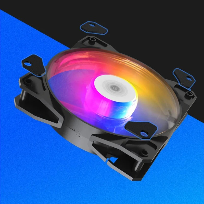 TEUCER P16 RGB FAN 120mm Pc Computer Case Fan Rainbow Heatsink 4PIN 12cm CPU Cooler Silent Fan