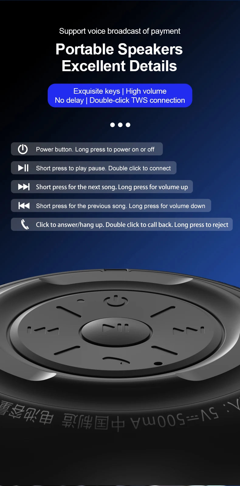 Original Lenovo K3 Pro Bluetooth Wireless Portable Speaker Mini Outdoor Loudspeaker Wireless Column 3D Stereo Music Surround Bas