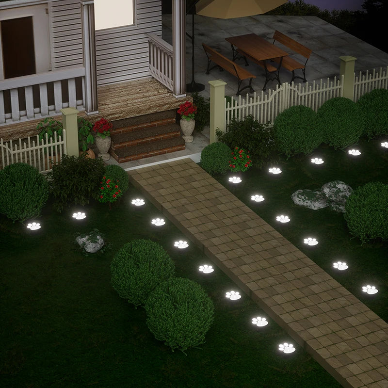 4PCS Dog Claw Solar Outdoor Light LED Energy Saving Lawn Lamp Animal Landscape Lighting for Garden Patio Stairway Camping Decor
