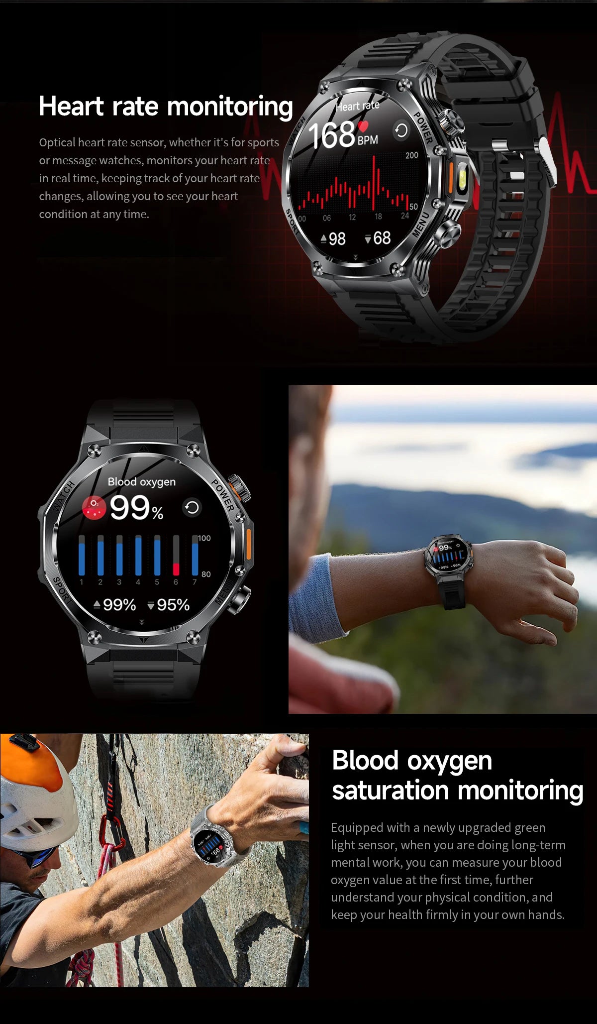 LIGE New Smart Watch Men 800mAh Ultra Long Battery Life Waterproof Outdoor Sport Watches Bluetooth Call Military Smartwatch 2025