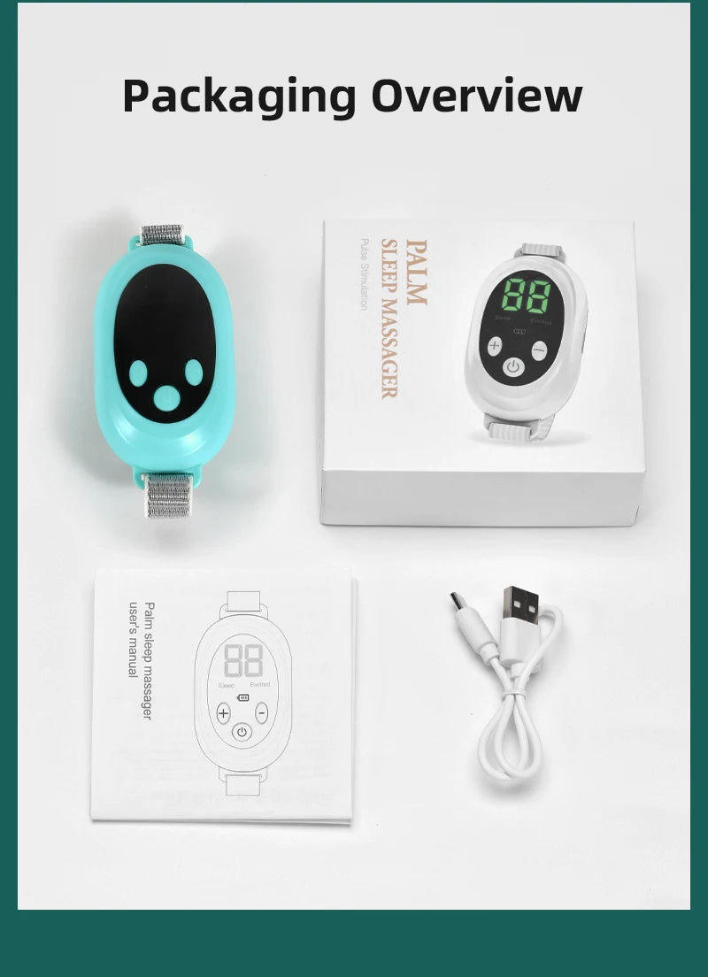 New Microcurrent Sleep Aid Device EMS Sleep Aid Machine Sleep Instrument for Insomnia Stress Anxiety Relief Palm Pulse Massager