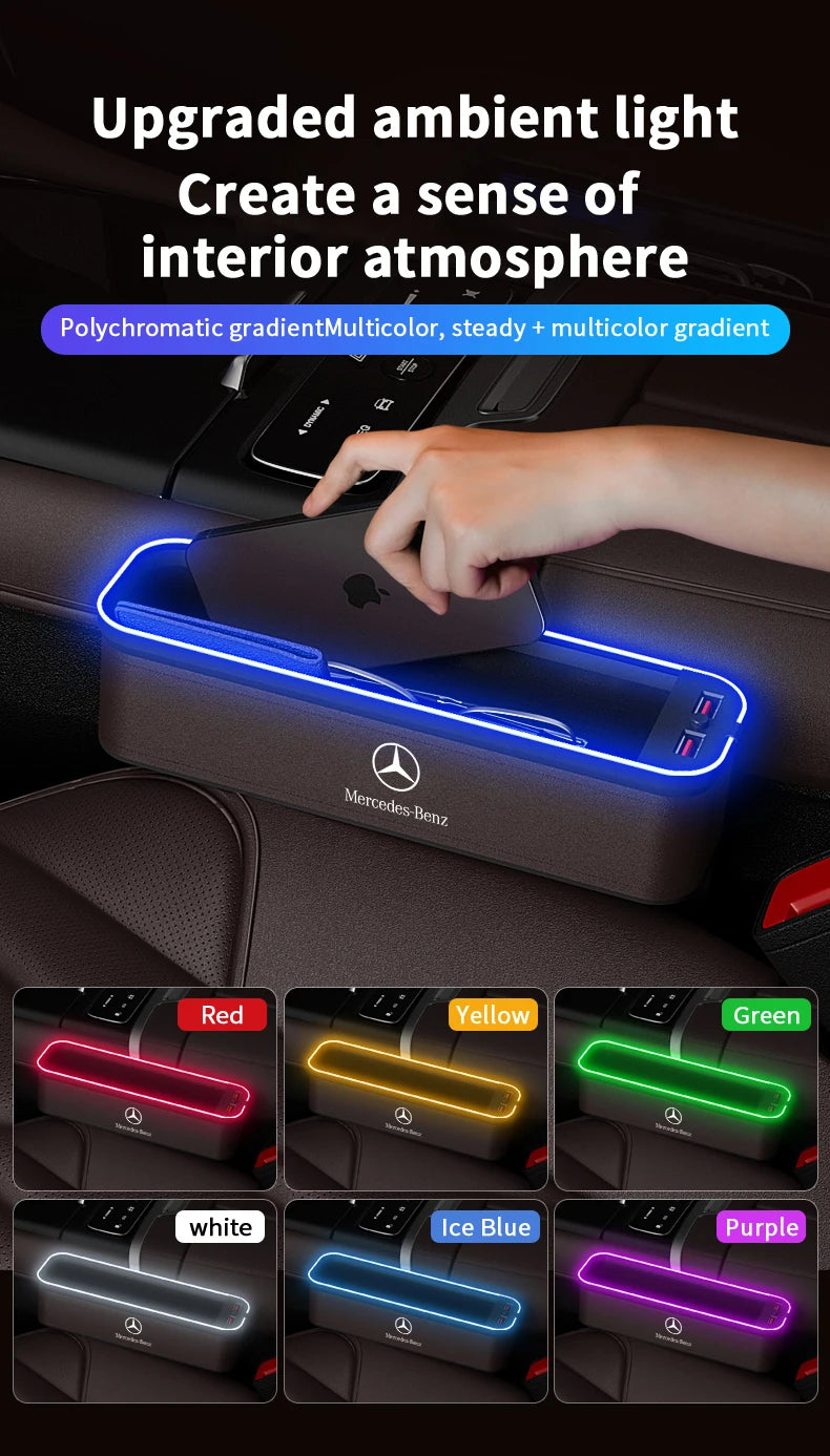 For Mercedes-Benz A B C E S V R Class AMG GLB GLC GLE SLC SLK SL ML Vito Viano Sprinter Pilot Car Seat Storage Case Seat Gap Box