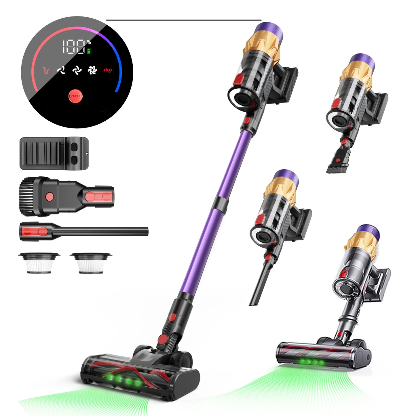 Wireless Vacuum Cleaner 550W 45KPA Strong Suction Portable Dust Cleaning Machine 1.2L Dust Cup Home  Cleaner