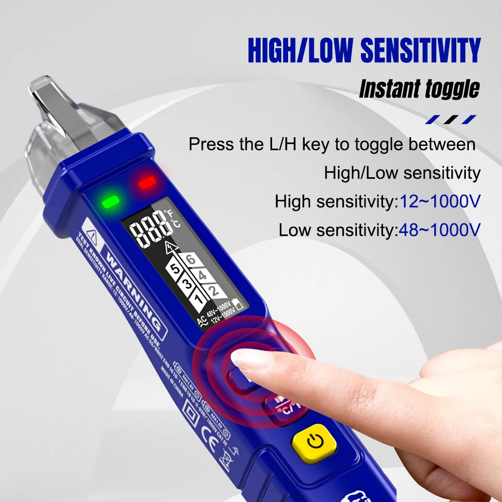 MECHANIC Non-Contact Voltage Tester Pen 12-1000V AC Detector with LED Flashlight, Electrical Tester for Home/Electricians